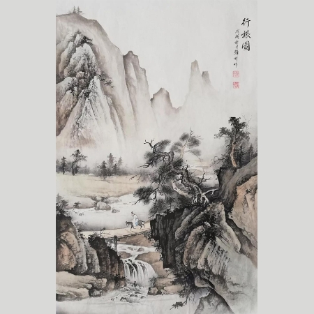 李显刚书画作品《行旅图》